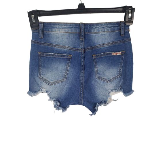Machine Shorts Small Womens Zippered Front High Rise Raw Hem Distressed Summer - Picture 4 of 5